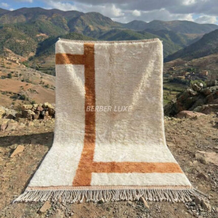 Brown Area Rugs 8x10, Handmade Wool Moroccan Rug, Earth Tone Living Room Decor