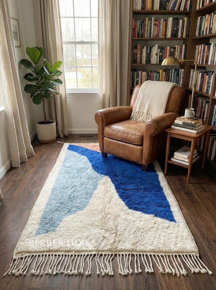 Rugs for Living Room: Boho Wool Area Rug, Large Modern Floor Carpet - Image 6