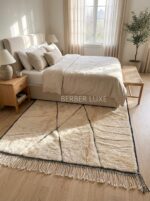 Rug Black and White, Moroccan Beni Ourain Rug, - Image 8