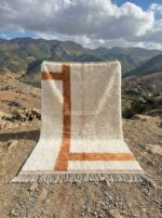 Brown Area Rugs 8x10, Handmade Wool Moroccan Rug, Earth Tone Living Room Decor - Image 2