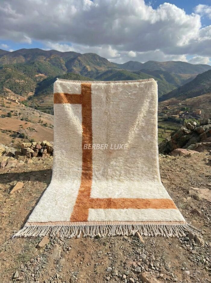 Brown Area Rugs 8x10, Handmade Wool Moroccan Rug, Earth Tone Living Room Decor - Image 2
