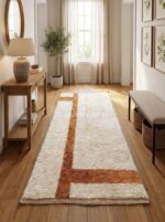 Brown Area Rugs 8x10, Handmade Wool Moroccan Rug, Earth Tone Living Room Decor - Image 6