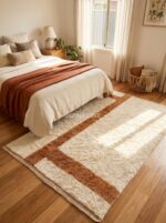 Brown Area Rugs 8x10, Handmade Wool Moroccan Rug, Earth Tone Living Room Decor - Image 9