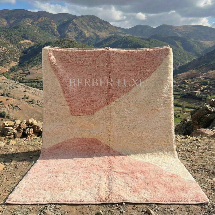 Pink Rug, Moroccan Wool Area Rug, Blush Nursery Carpet, Boho Bedroom Decor,
