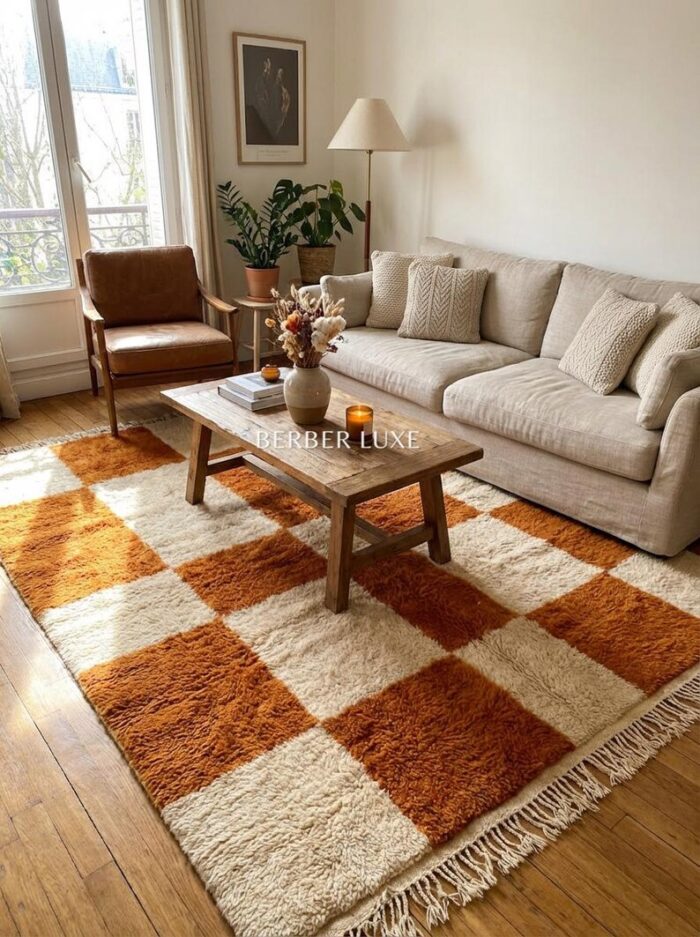 Handmade Brown Wool Area Rug