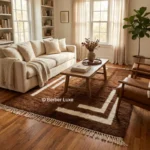 Handmade Brown Wool Area Rug, Moroccan Style - Image 8