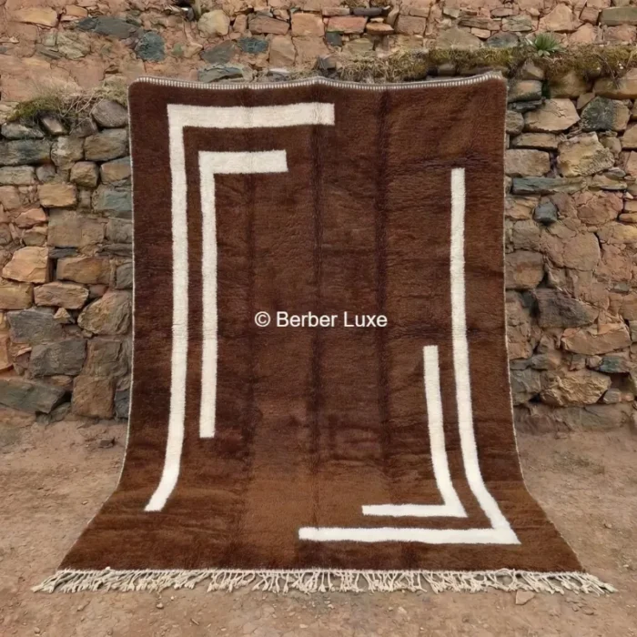 watermark_7 (19)_800x800 Handmade Brown Wool Area Rug, Moroccan Style - Image 1