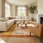 Moroccan Rug Handmade Berber Area Rug Neutral Abstract Color Block Rug Soft Wool - Image 3