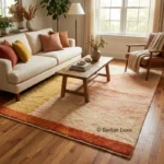 Moroccan Rug Handmade Berber Area Rug Neutral Abstract Color Block Rug Soft Wool - Image 4