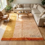 Moroccan Rug Handmade Berber Area Rug Neutral Abstract Color Block Rug Soft Wool - Image 6