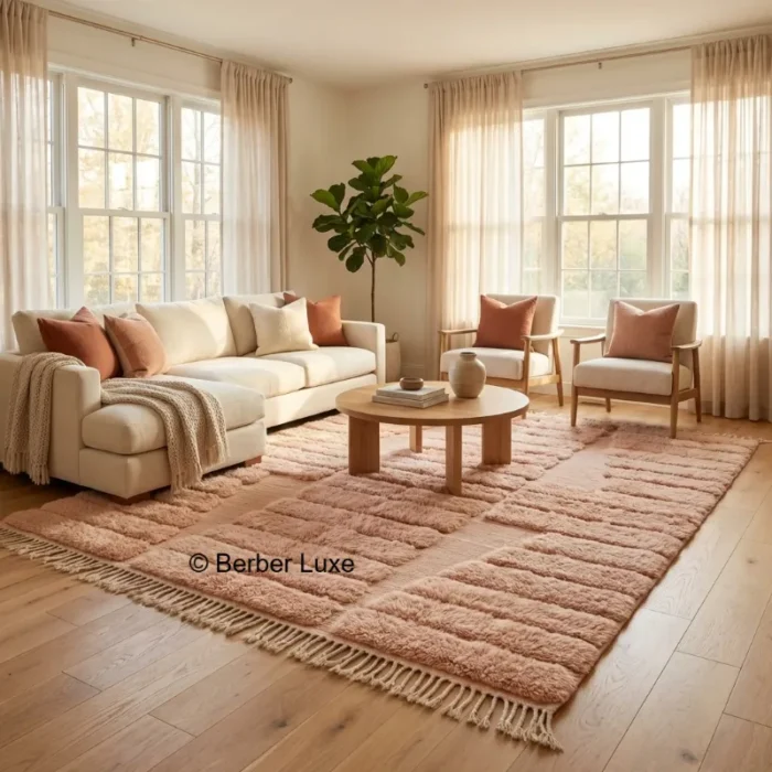 Large Living Room Rug, Handmade Area Rug, Boho Moroccan Carpet, Neutral Home Decor Rug - Image 7