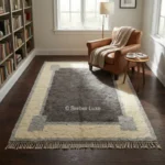 Wool Living Room Rug, Handmade Wool Area Rug, Moroccan Wool Carpet, - Image 9