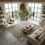 Handmade Moroccan Area Rug, Black and White Beni Mrirt Carpet, Large Living Room Rug,