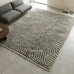 Handmade Moroccan Area Rug, Black and White Beni Mrirt Carpet, Large Living Room Rug,