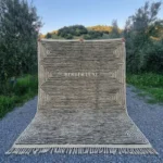 Handmade Moroccan Area Rug, Black and White Beni Mrirt Carpet, Large Living Room Rug,