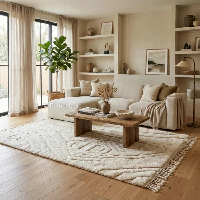 Moroccan rug, Beni Ourain rug, Wool area rug, Berber rug, Living room rug, Large floor mat, Boho home decor, Modern rug, Atlas carpet, Handwoven rug, Fluffy wool rug, Custom rug, Neutral rug