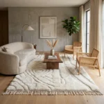 Moroccan rug, Beni Ourain rug, Wool area rug, Berber rug, Living room rug, Large floor mat, Boho home decor, Modern rug, Atlas carpet, Handwoven rug, Fluffy wool rug, Custom rug, Neutral rug