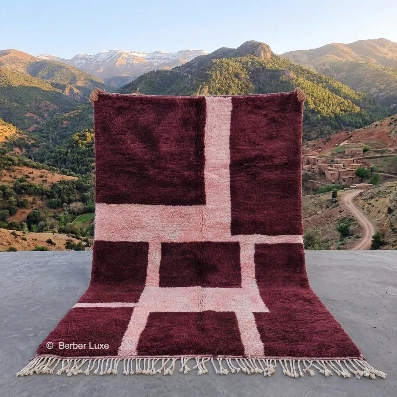 Burgundy Rug | Moroccan Handmade Wool Rug