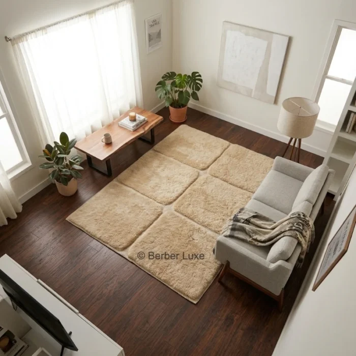 handcrafted rugs, Handmade Moroccan Wool Carpet, Luxury Berber Area Rug, Neutral Minimalist Living Room Decor, Custom Handwoven Floor Covering