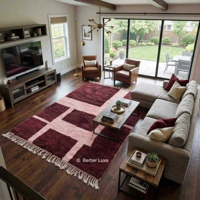 Burgundy Rug | Moroccan Handmade Wool Rug