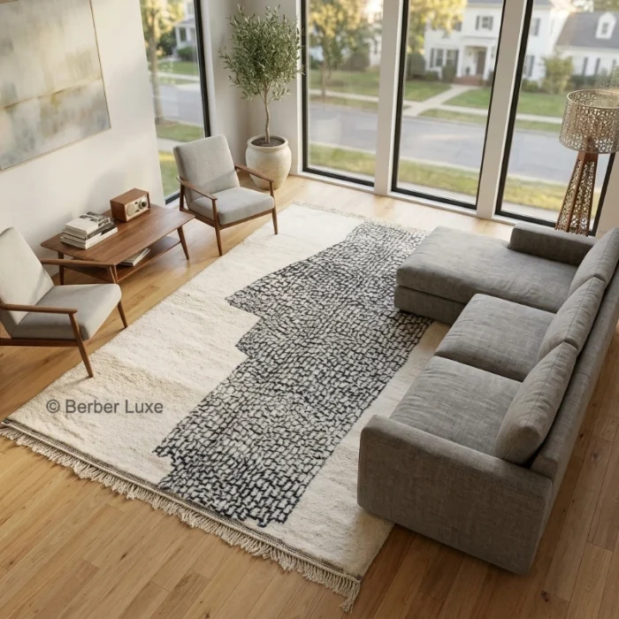 cool rugs, Handmade Moroccan Rug, Luxury Wool Berber Carpet, Large Area Rug, Modern Minimalist Living Room Decor